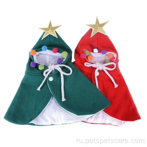Одежда для кошек Рождественский праздничный костюм для кошек Зимняя верхняя одежда